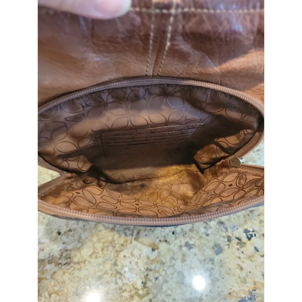 Fossil Hanover Messenger Bag ZB2869 Leather Vintage crossbody tote purse brown